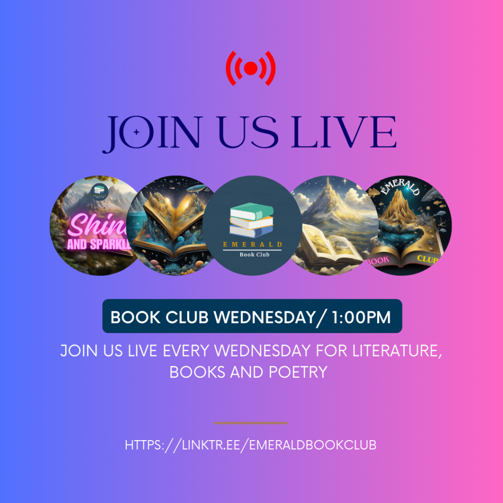 Join us live every wednesday 1pm at emerald book club