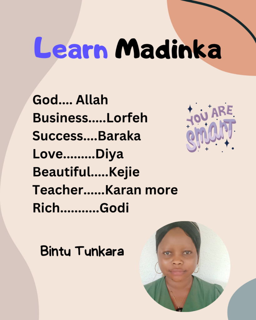 Learn Madinka Vocabulary Tuesdays at Emerald Book Club