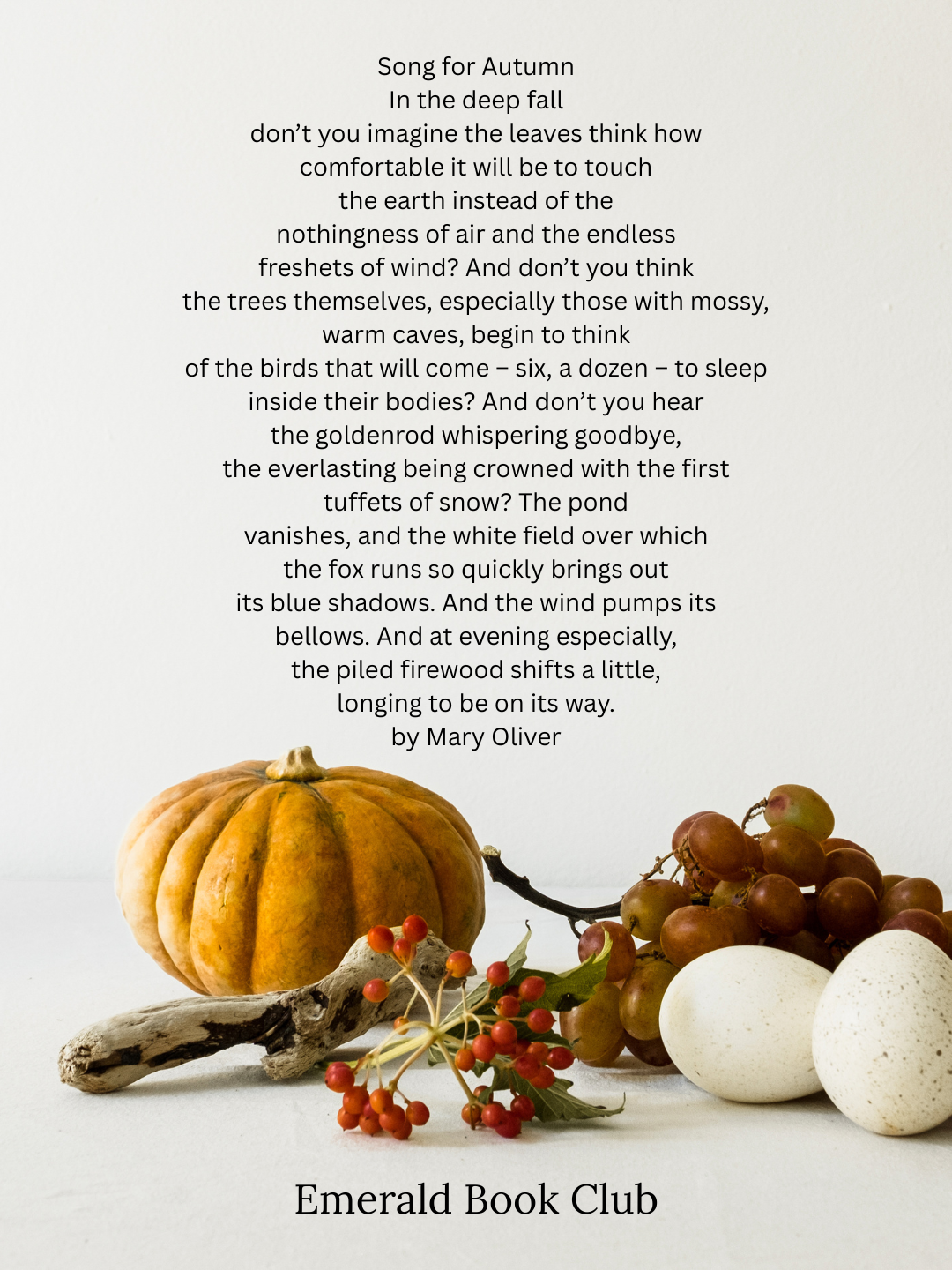 song for autumn by Mary Oliver